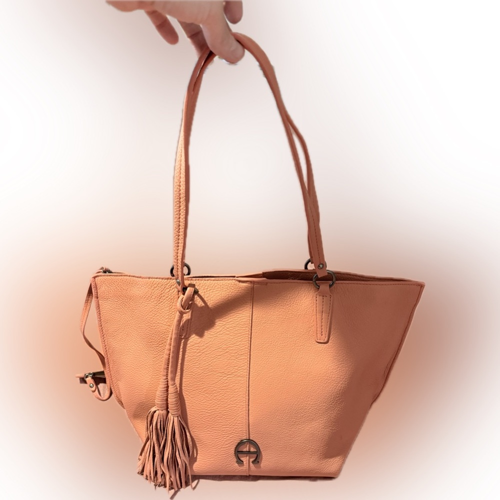 Etienne Aigner Bag - Ember Glow Pebble Leather Tote -  6"L x 18"W x 12"H